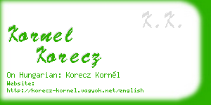 kornel korecz business card