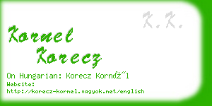 kornel korecz business card